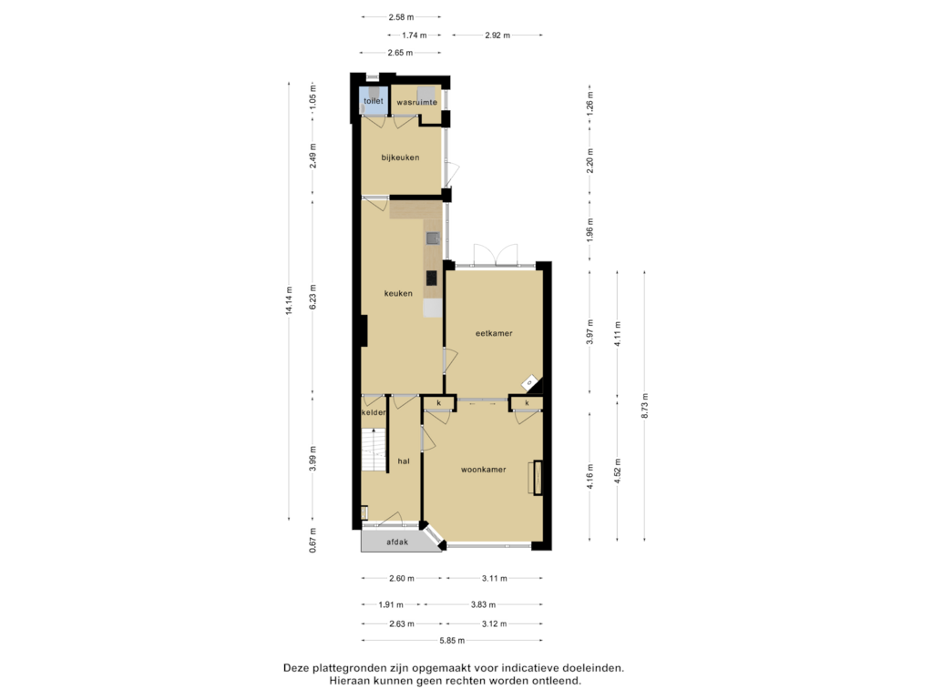 View floorplan of Begane grond of Axelsestraat 166