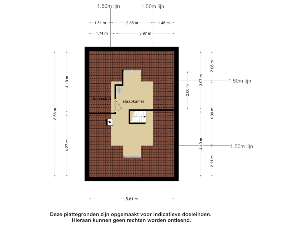 View floorplan of 2e verdieping of Axelsestraat 166