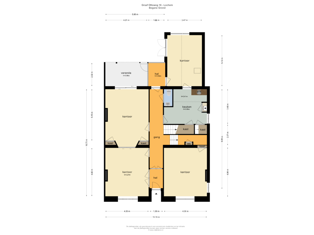 Bekijk plattegrond van BEGANE GROND van Graaf Ottoweg 16