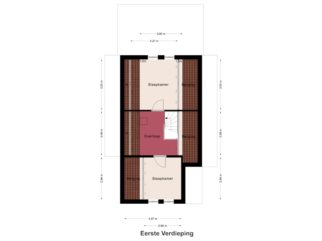 Bekijk plattegrond van Eerste Verdieping van De Peel 13-27