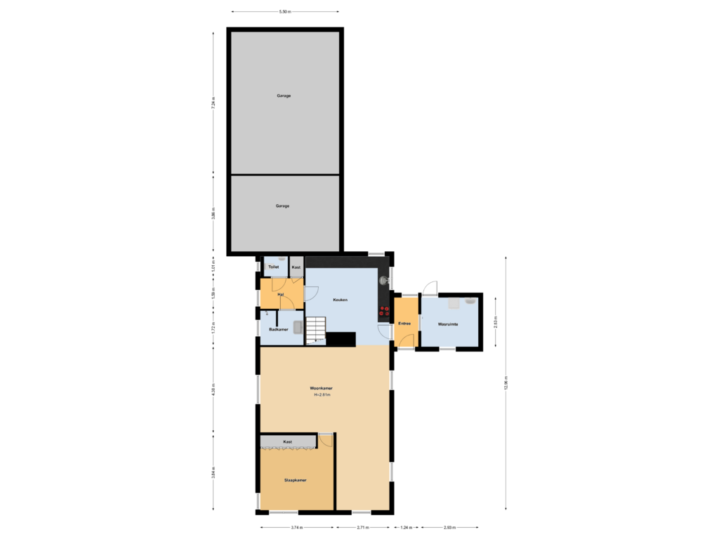 Bekijk plattegrond van Begane Grond 343 van Uiterweg 341