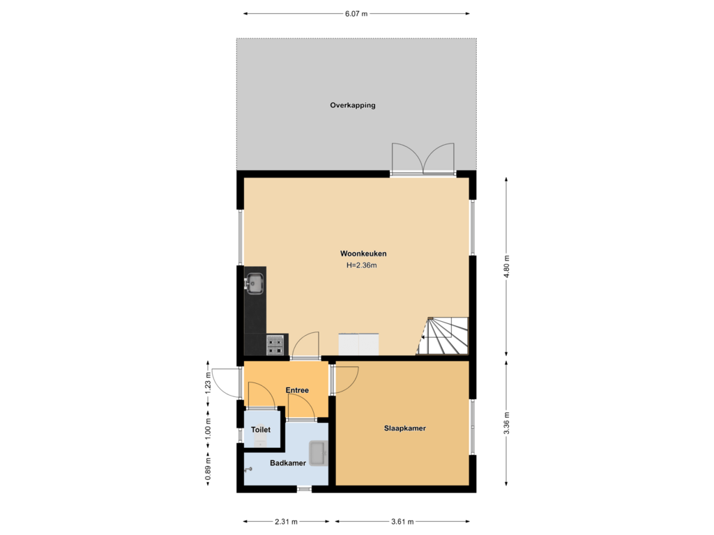 Bekijk plattegrond van BG Recreatiewoning 4 van Uiterweg 341