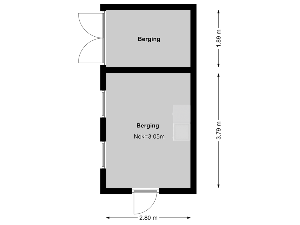 Bekijk plattegrond van Berging Recreatiewoning 4 van Uiterweg 341