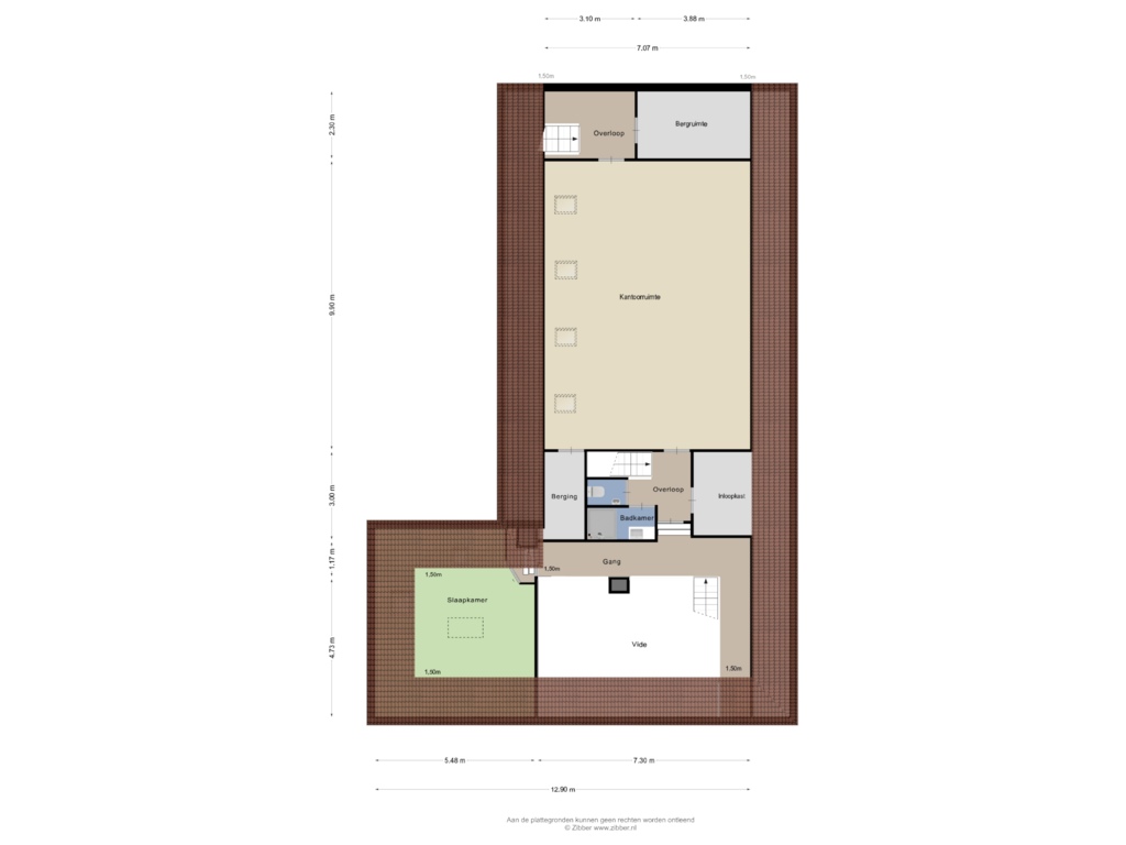 Bekijk plattegrond van Eerste verdieping van Waterdijk 7