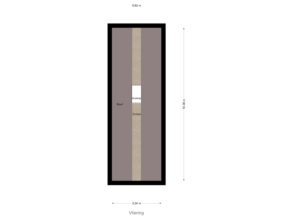 View floorplan of Vliering of Tjalk 38