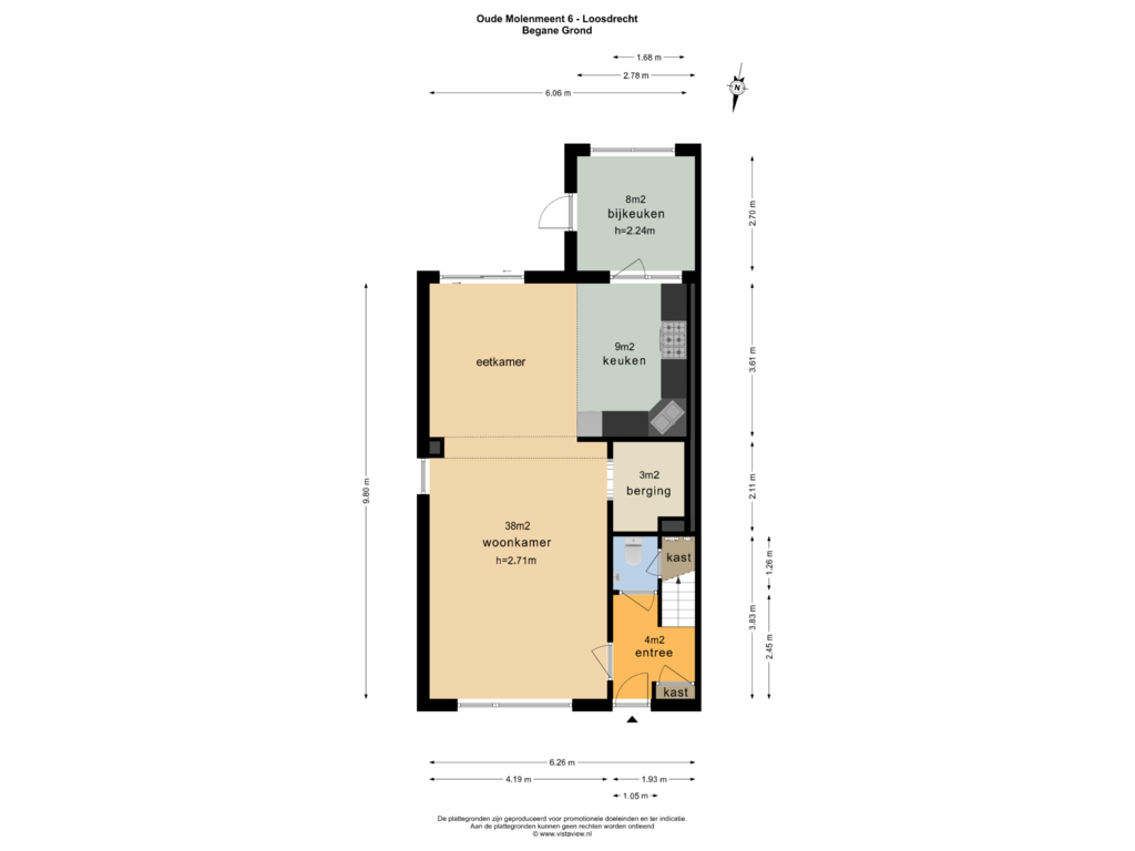 Bekijk plattegrond van BEGANE GROND van Oude Molenmeent 6