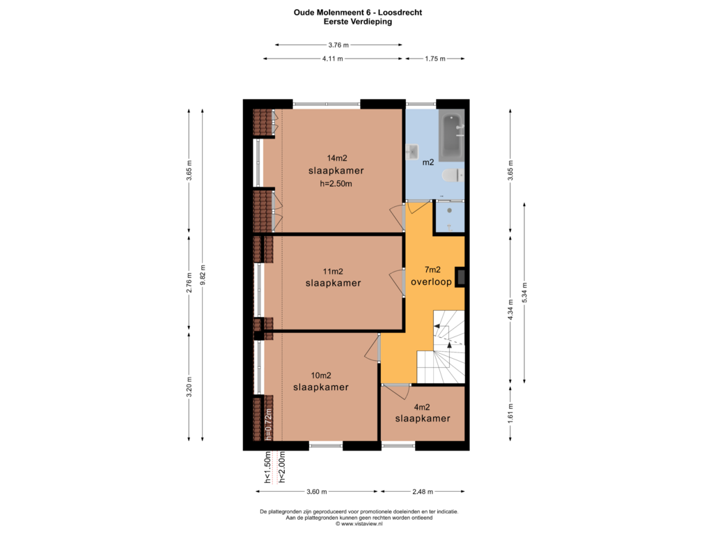 Bekijk plattegrond van EERSTE VERDIEPING van Oude Molenmeent 6