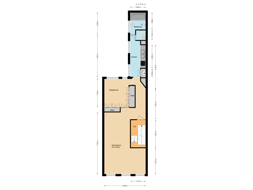 Bekijk plattegrond van Floor 1 van Lauriergracht 138-1