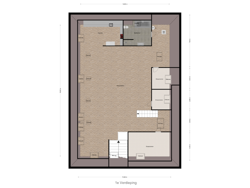 Bekijk plattegrond van 1e Verdieping van Gesterweg 22