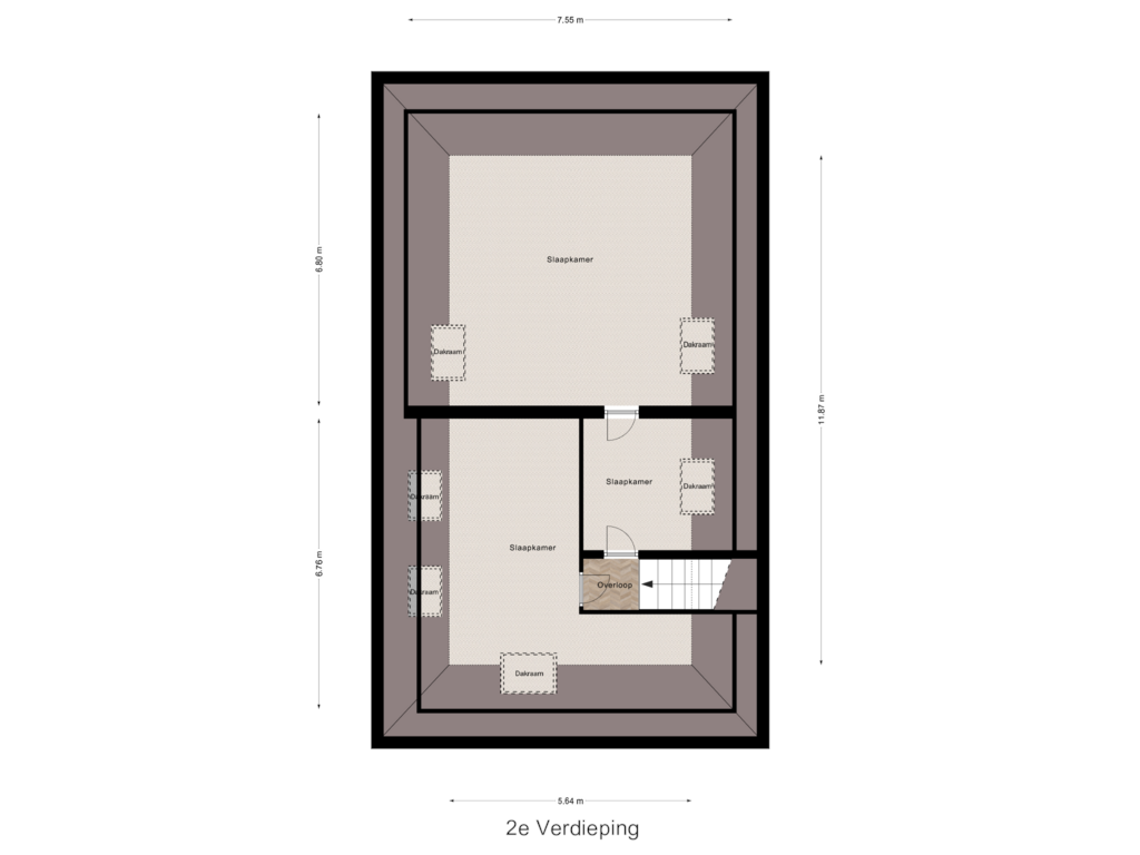 Bekijk plattegrond van 2e Verdieping van Gesterweg 22