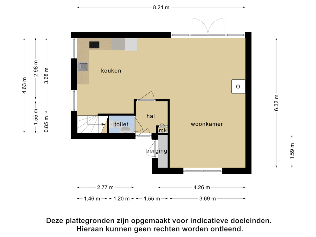 Bekijk plattegrond van Begane grond van Yn 'e Lijte 139