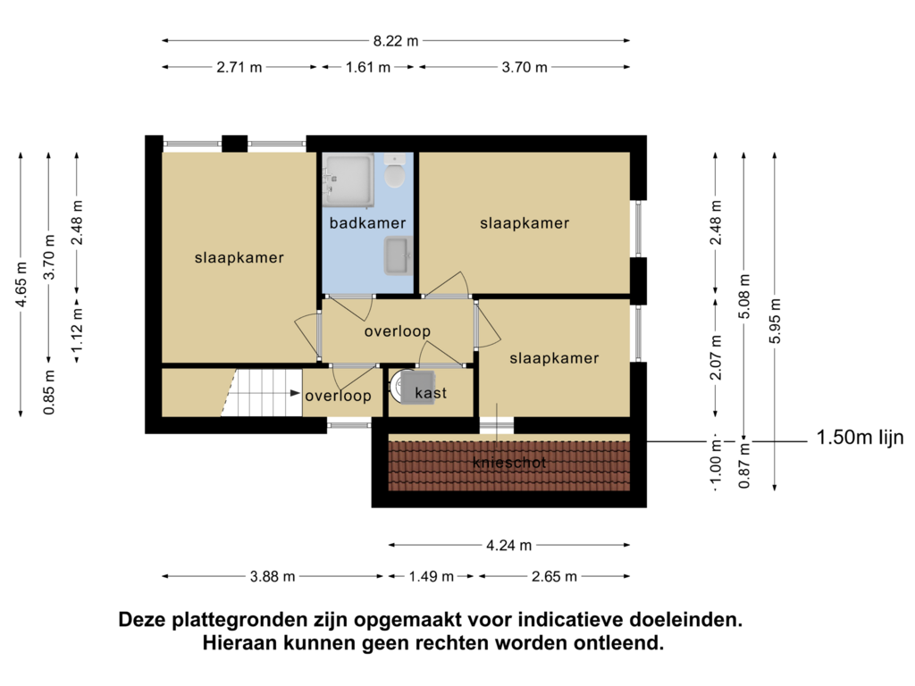 Bekijk plattegrond van 1e verdieping van Yn 'e Lijte 139