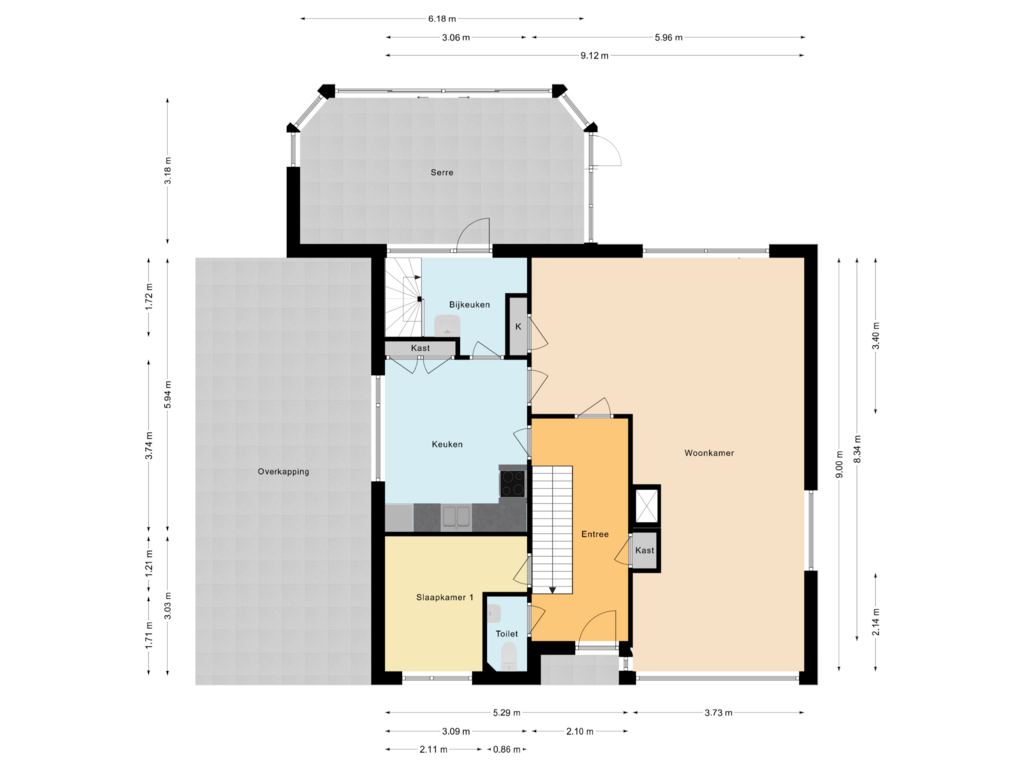 Bekijk plattegrond van Begane grond van Oostvlietweg 51-A