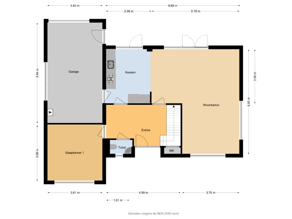 Bekijk plattegrond van Begane grond van Platteweg 14