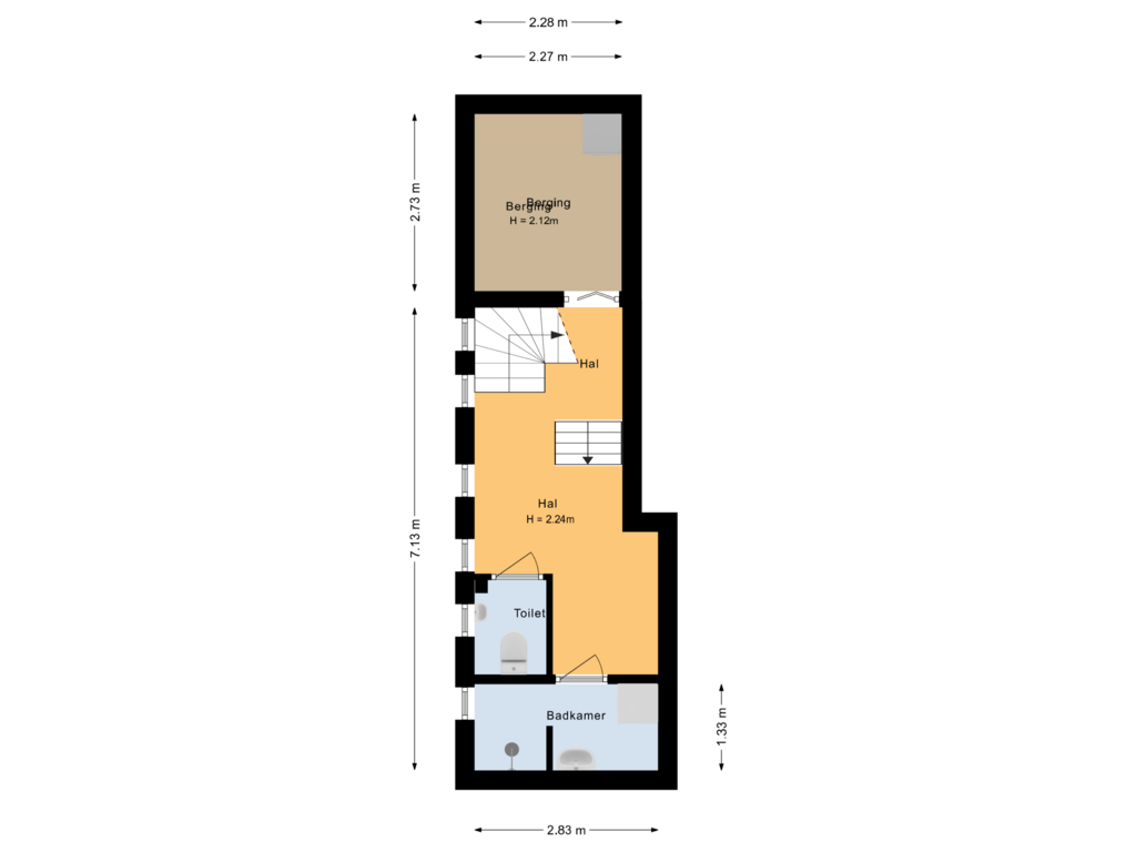 Bekijk plattegrond van Kelder van Arnhemseweg 91