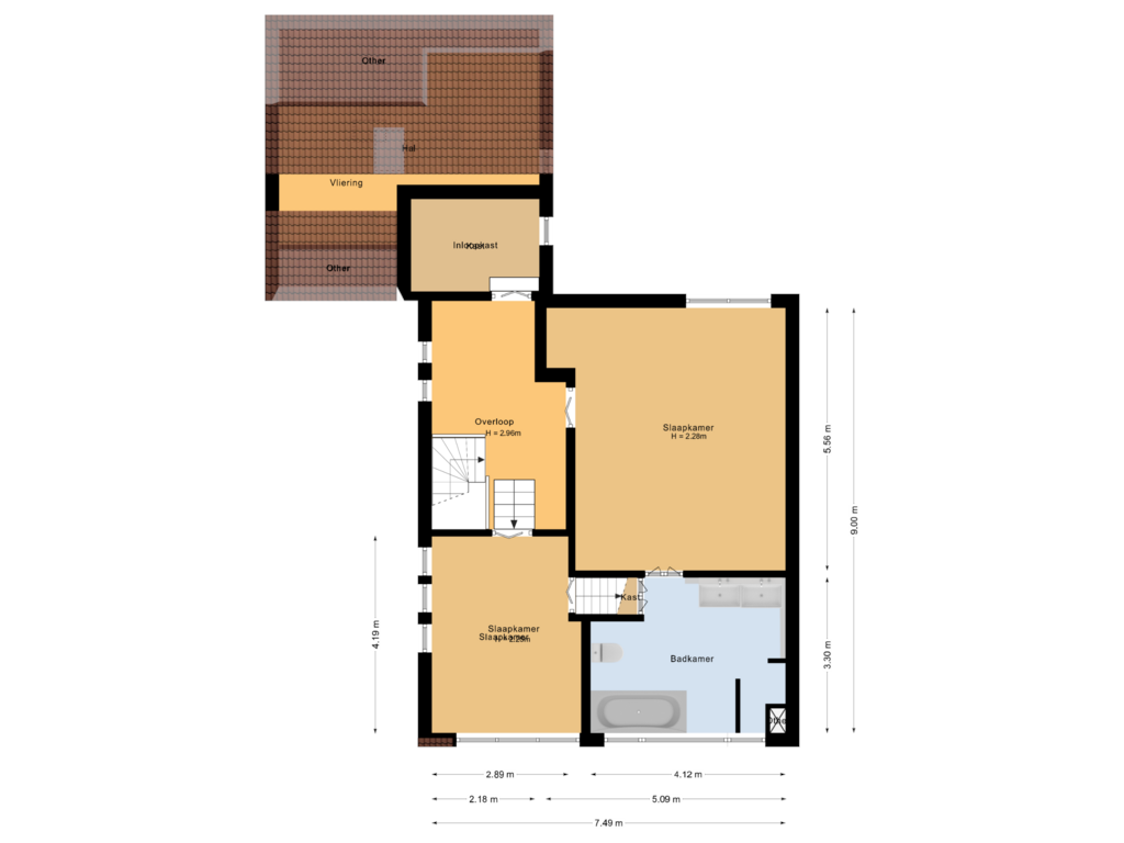 Bekijk plattegrond van Eerste verdieping van Arnhemseweg 91