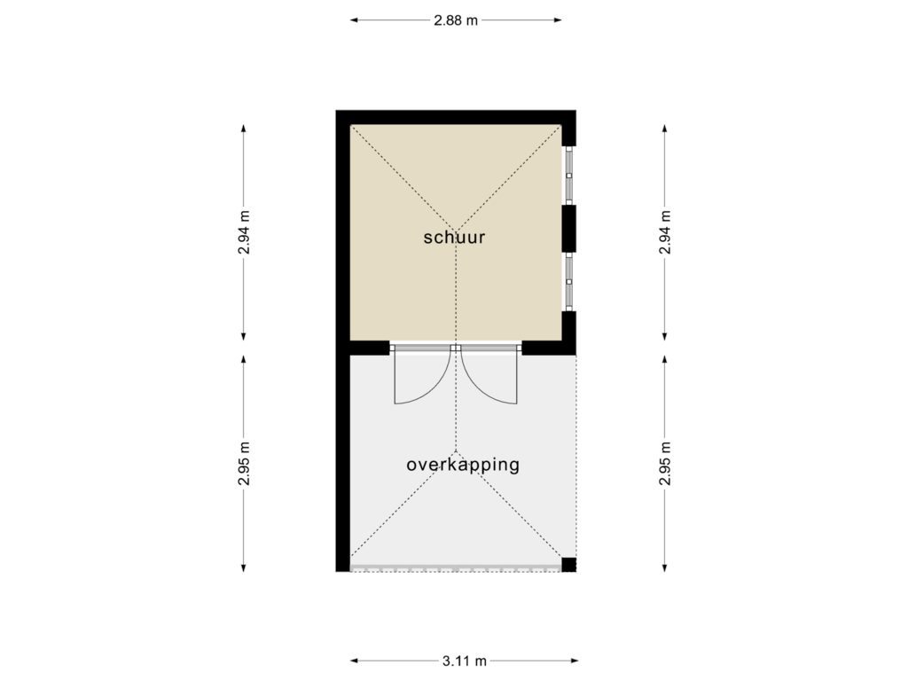 Bekijk plattegrond van SCHUUR van Willem de Zwijgerweg 119