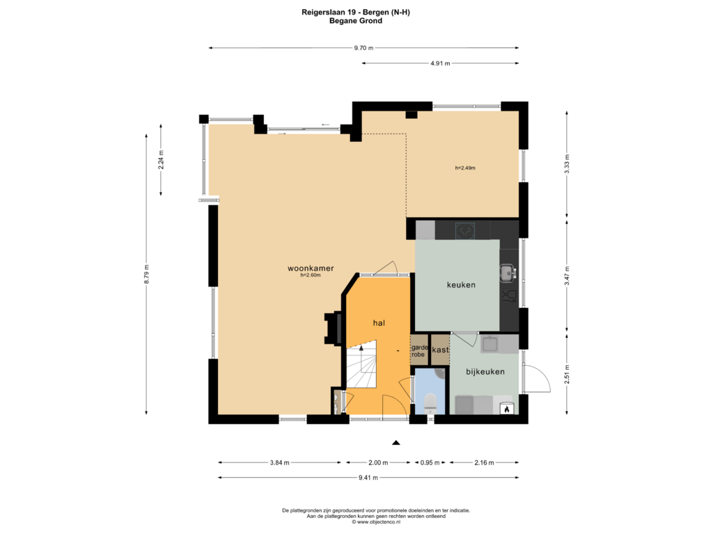 View floorplan of BEGANE GROND of Reigerslaan 19