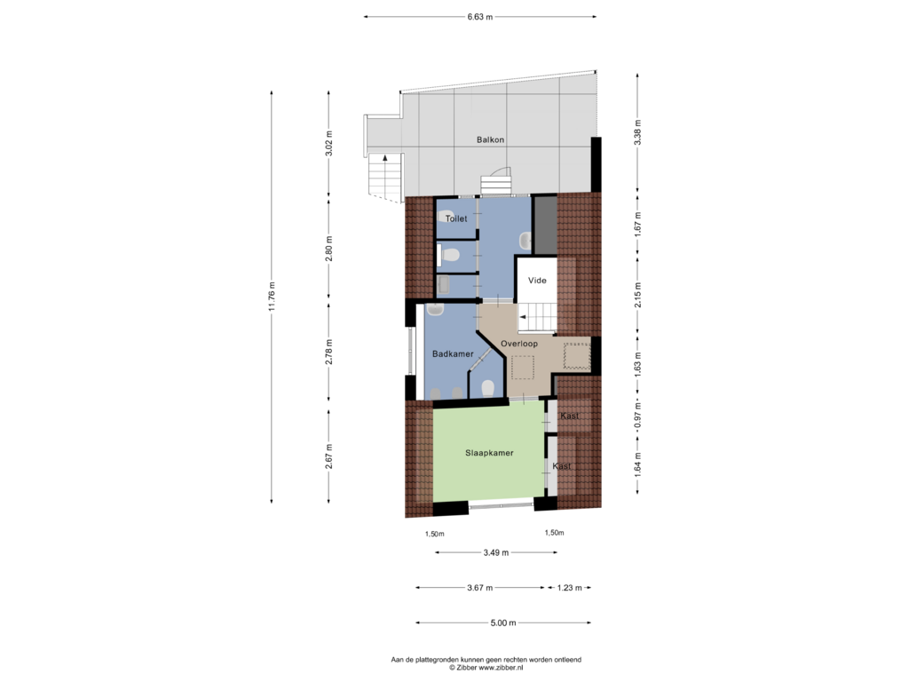 Bekijk plattegrond van Eerste verdieping van Rechtestraat 5