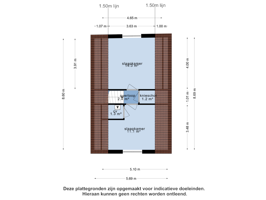 Bekijk plattegrond van 1e verdieping van Hunerwold State 9