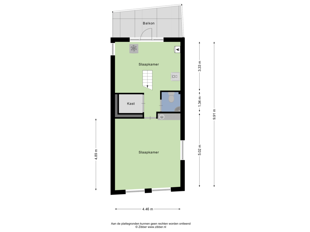 Bekijk plattegrond van Eerste Verdieping van Rechtestraat 5-A