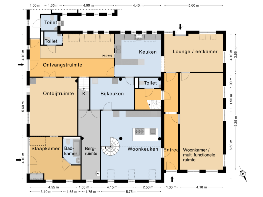 Bekijk plattegrond van Begane grond - 1 van Mûnewei 1