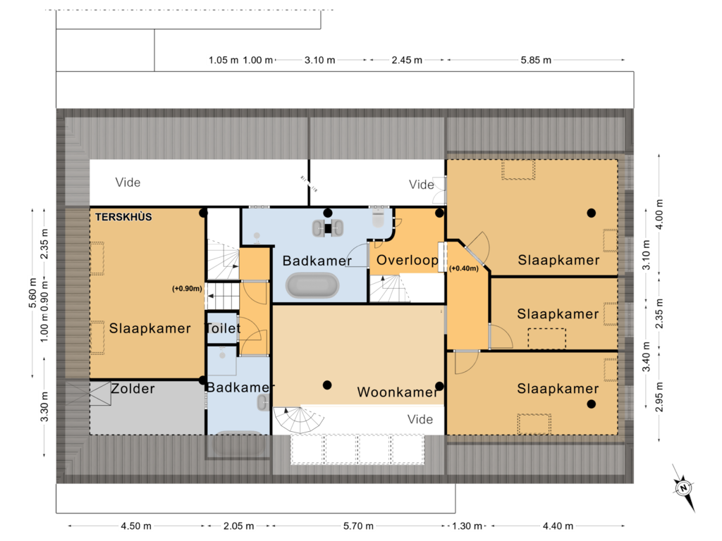 Bekijk plattegrond van 1e Verdieping - 1 van Mûnewei 1