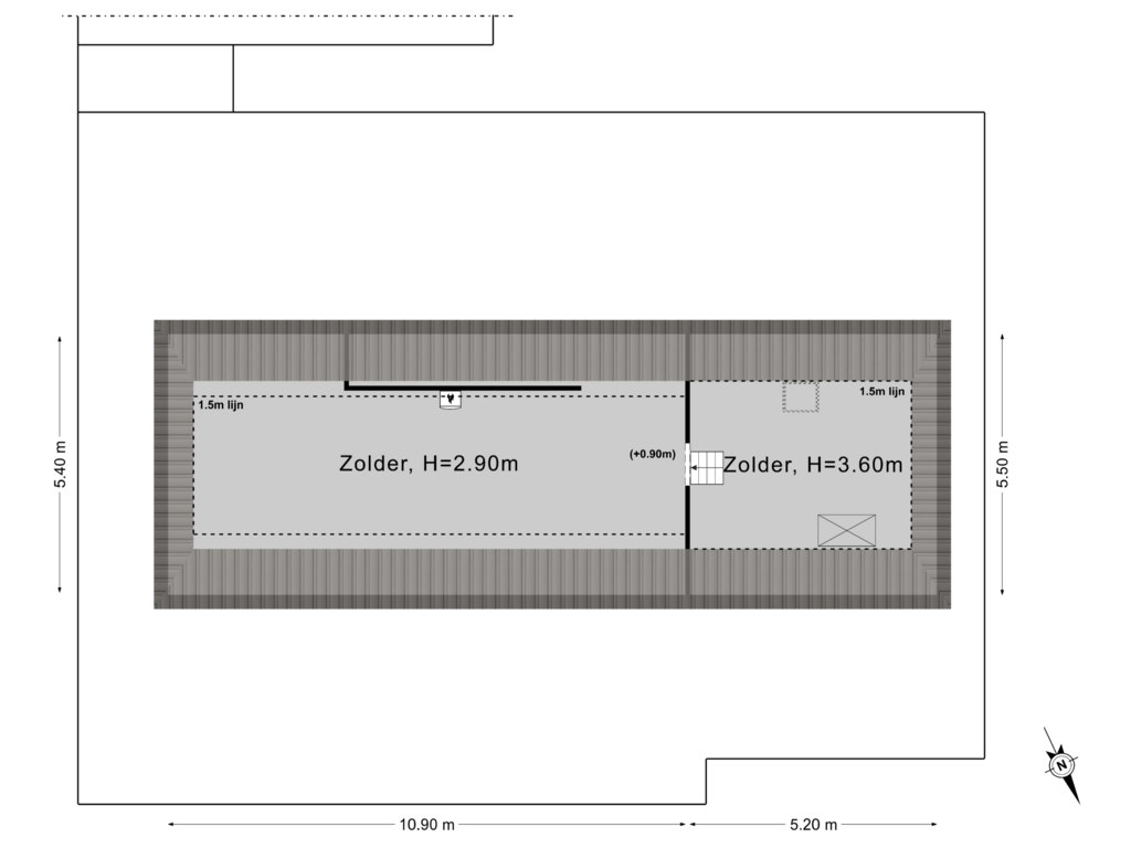 Bekijk plattegrond van 2e Verdieping - 1 van Mûnewei 1