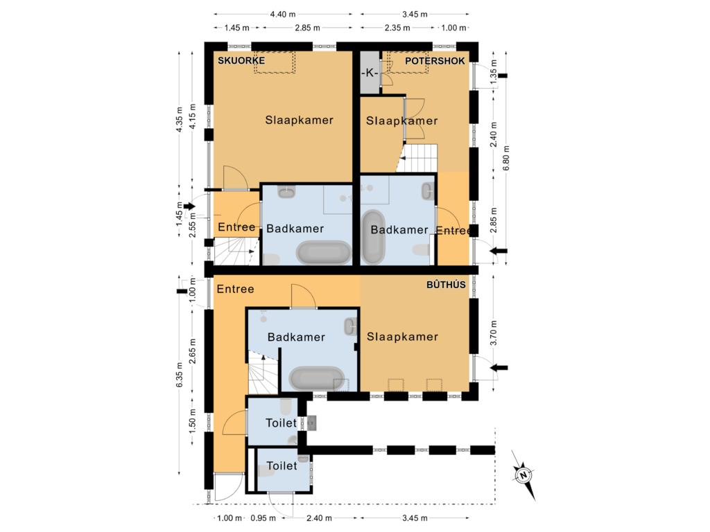 Bekijk plattegrond van Begane grond - 2 van Mûnewei 1