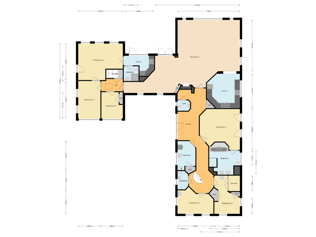 View floorplan of Begane Grond of Westerhuizingerweg 16