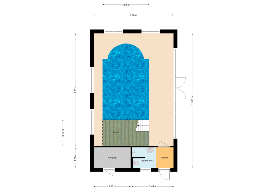 View floorplan of Zwembadgebouw of Westerhuizingerweg 16