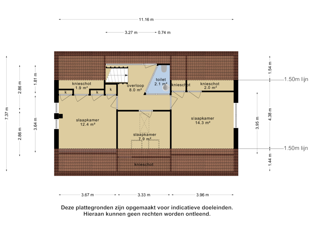 Bekijk plattegrond van 1e verdieping 1 van Reitsmastrjitte 38