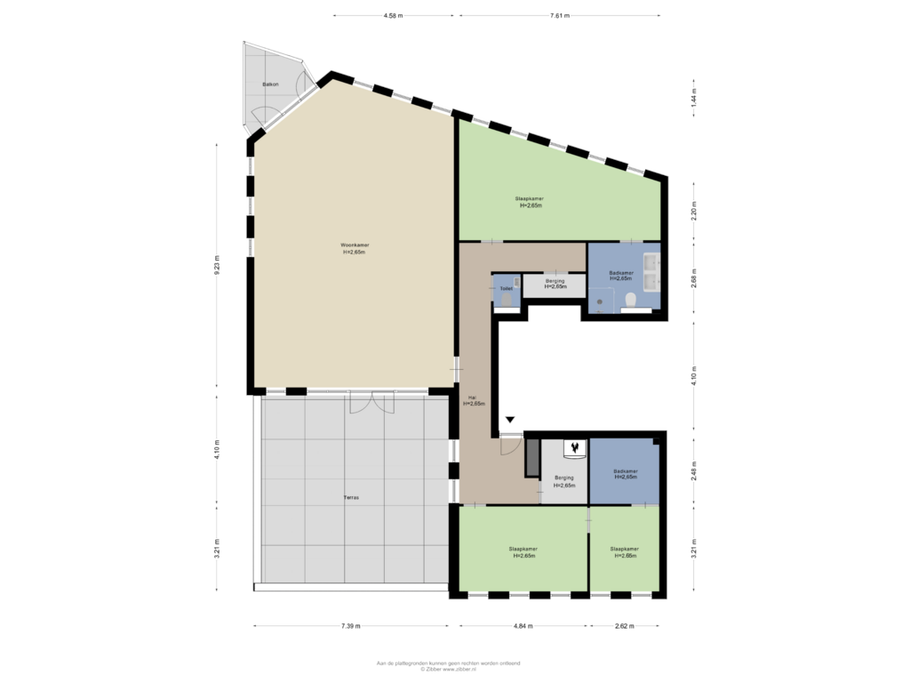 Bekijk plattegrond van Appartment van Spuifront 2-J