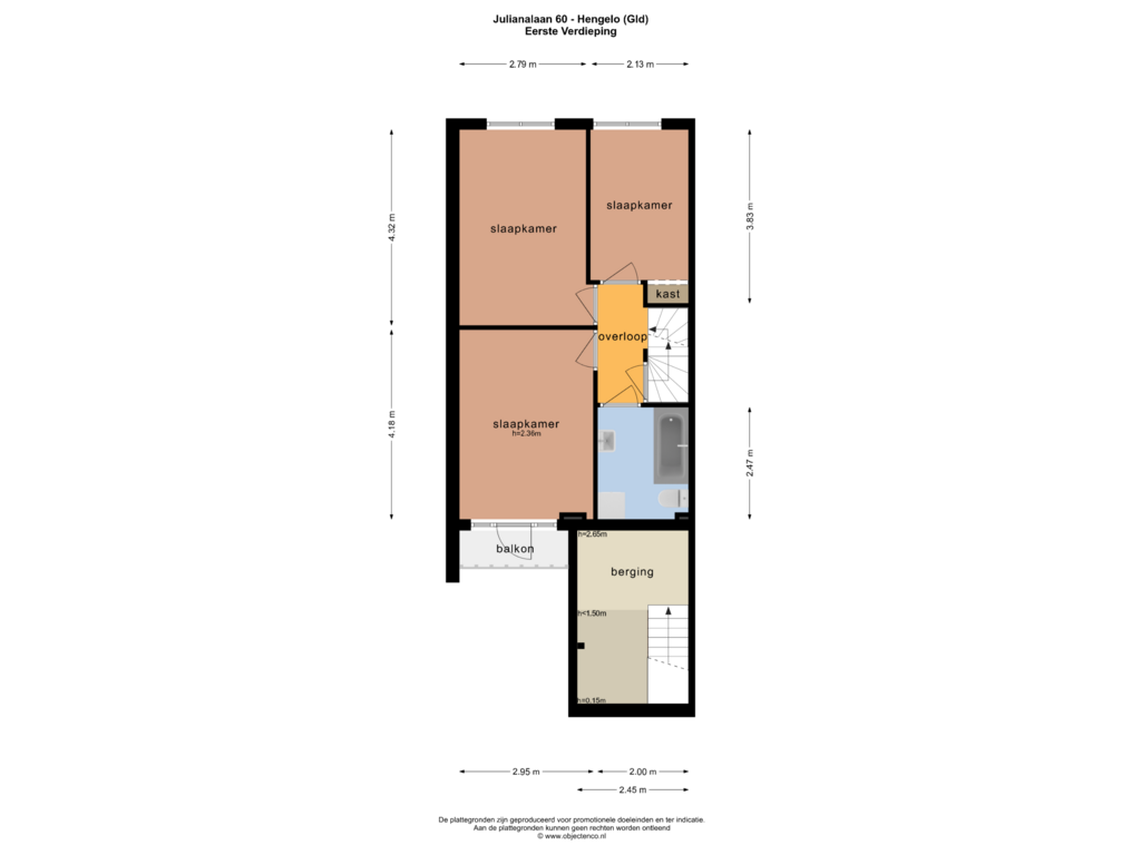 Bekijk plattegrond van EERSTE VERDIEPING van Julianalaan 60