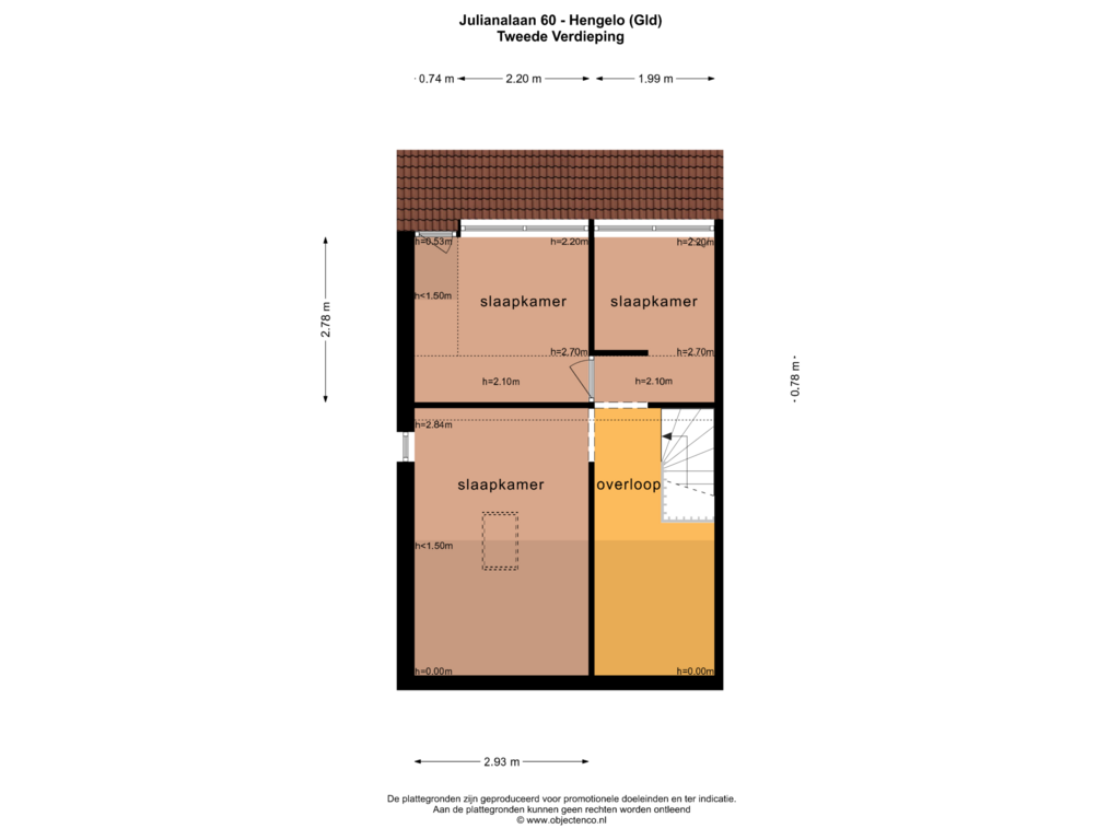 Bekijk plattegrond van TWEEDE VERDIEPING van Julianalaan 60