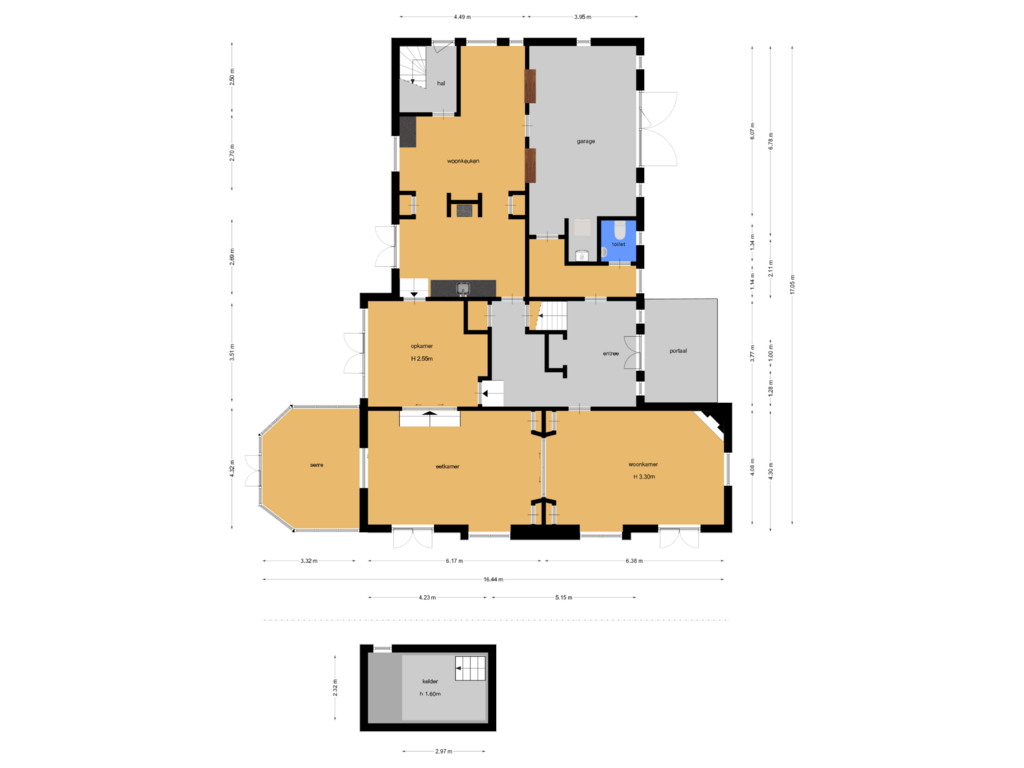 View floorplan of Begane grond of Rijksstraatweg 28