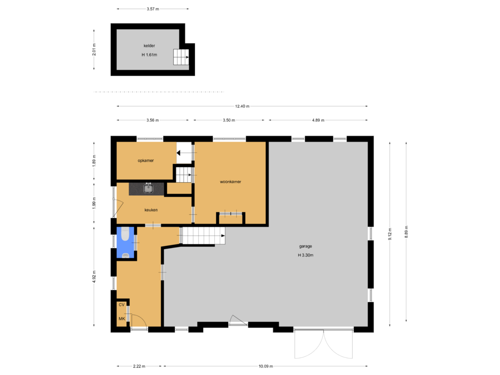 View floorplan of Bijgebouw begane grond of Rijksstraatweg 28