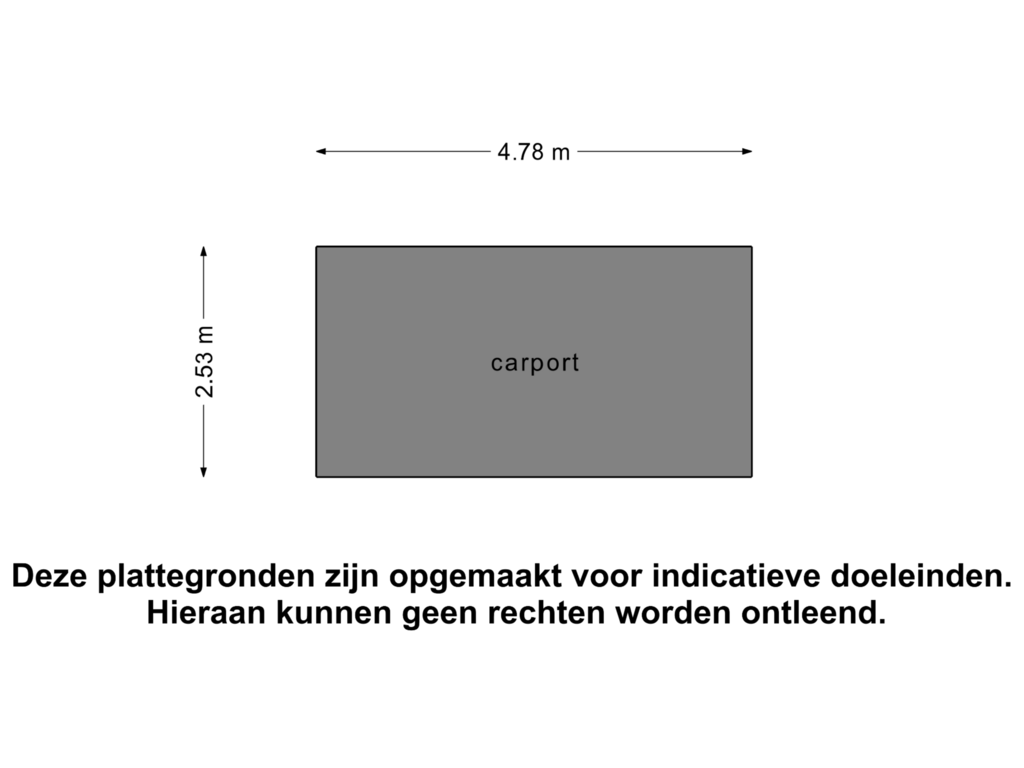 Bekijk plattegrond van Carport van Veluviaweg 12-B