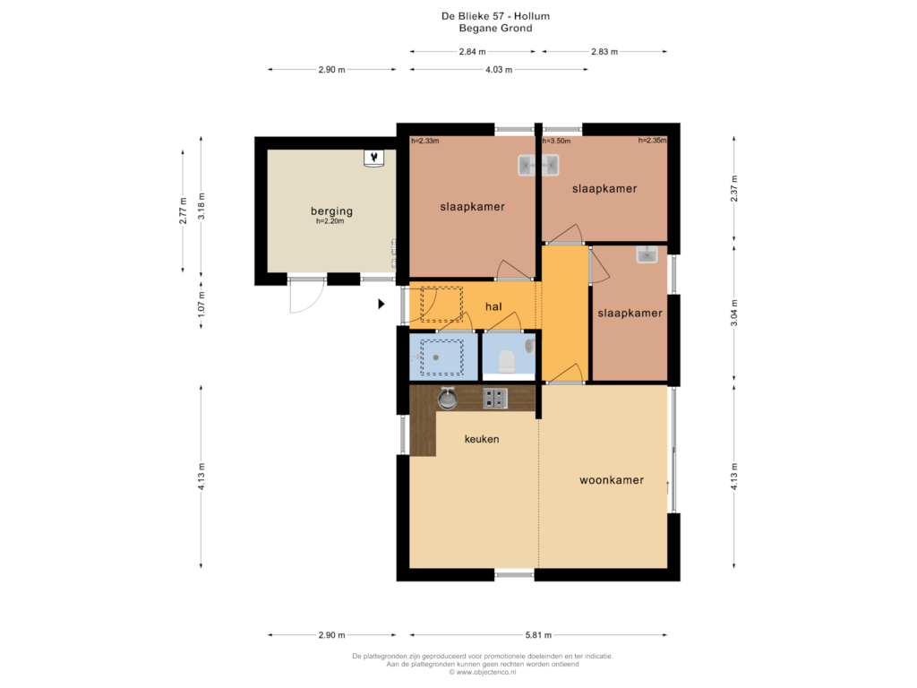 View floorplan of BEGANE GROND of De Blieke 57