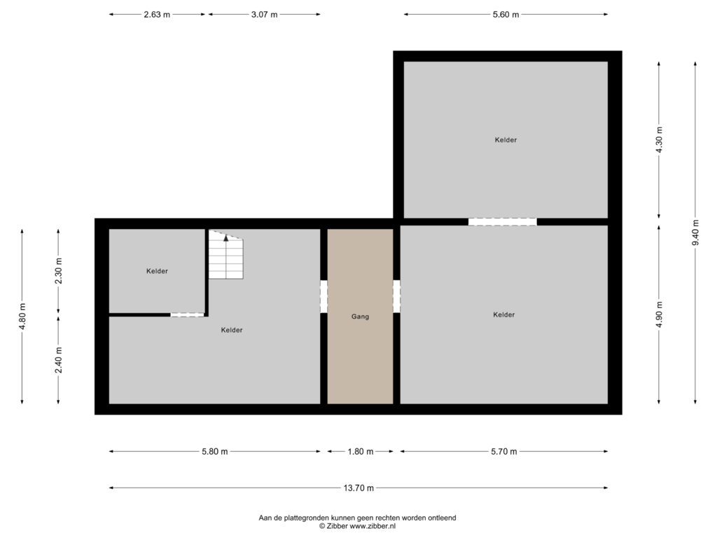 Bekijk plattegrond van Kelder van Raadhuisstraat 25