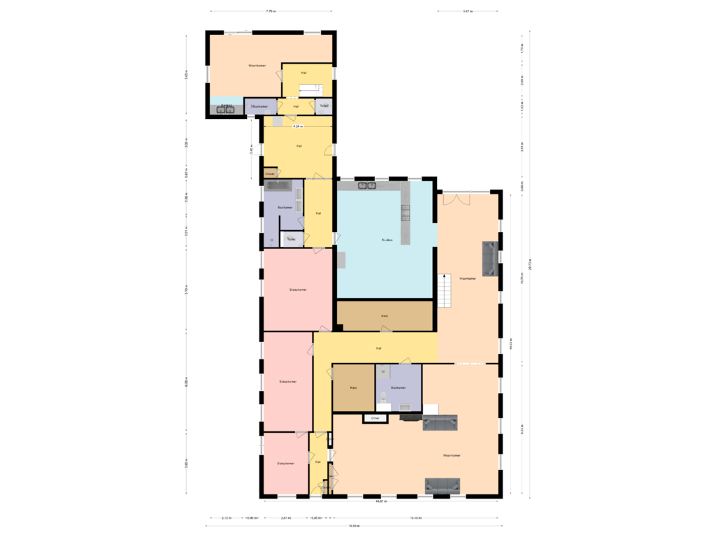 View floorplan of Begane grond of Heerenweg 256