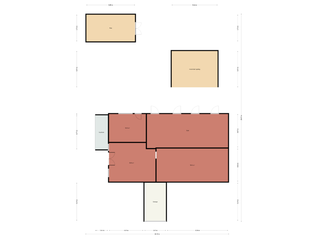 View floorplan of bijgebouwen of Heerenweg 256