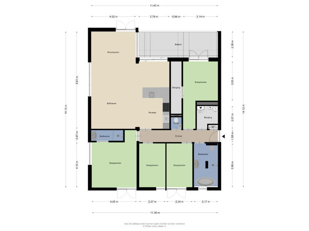 View floorplan of Appartement of Uithaven 1-F*