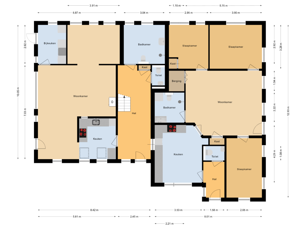 View floorplan of Begane grond of Dennenweg 1