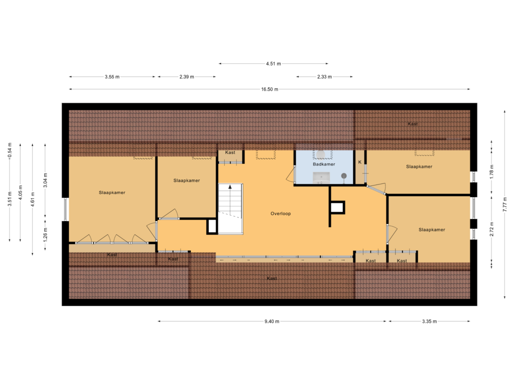 View floorplan of Eerste verdieping of Dennenweg 1