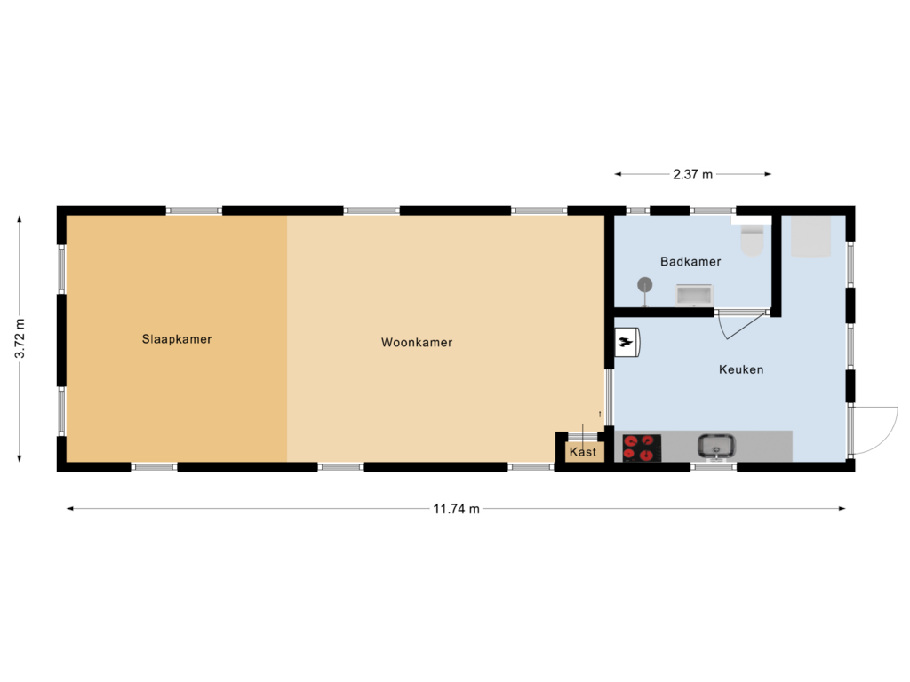 View floorplan of Bijgebouw of Dennenweg 1