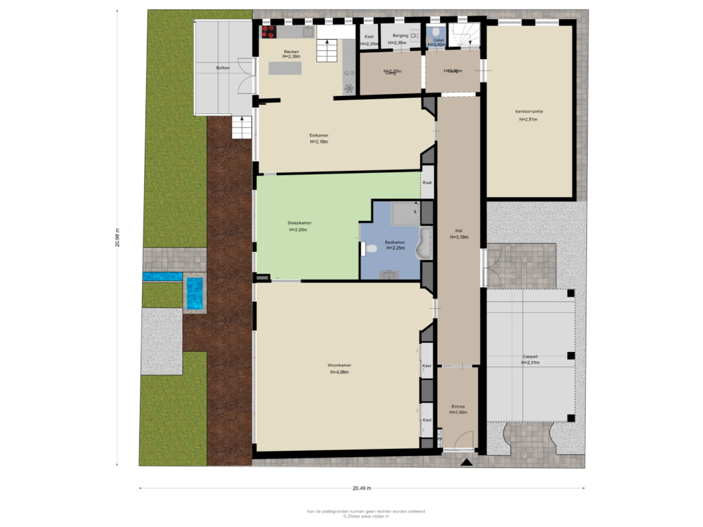 View floorplan of Begane grond-tuin of Zuidzijdsedijk 60