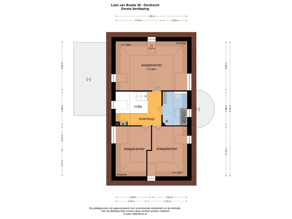 Bekijk plattegrond van EERSTE VERDIEPING van Laan van Braets 26