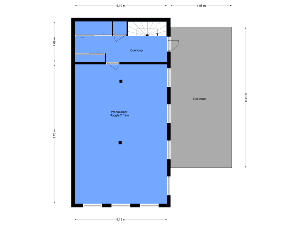 View floorplan of 1e verdieping of Anjelierstraat 4