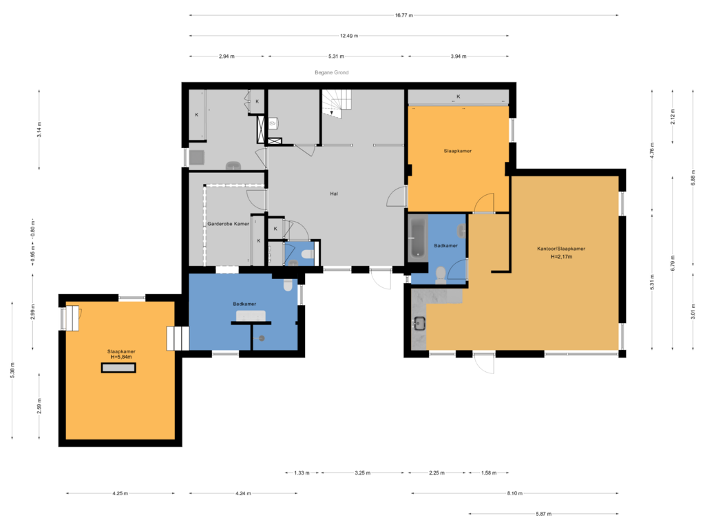 View floorplan of Begane Grond of Noordeindseweg 57